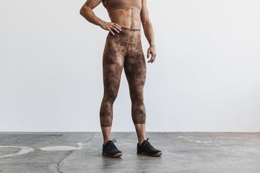 Nobull High-Rise Crop Tie-Dye Women's Tights Brown | Australia (UN7025)